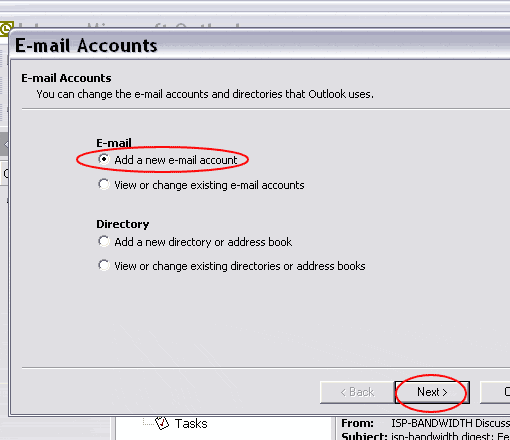 Outlook Express startup screen