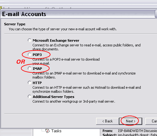 Outlook Express startup screen