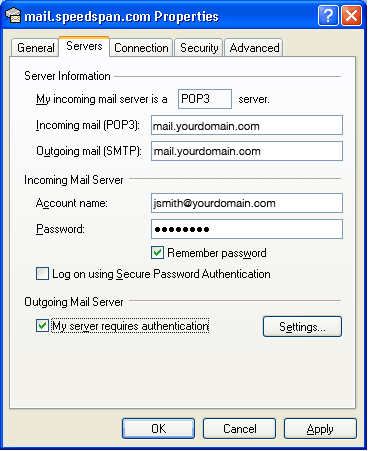 Outlook Express screen