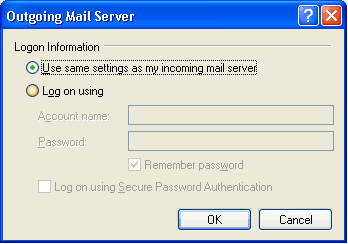 Outlook Express screen