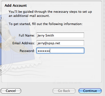 Apple Mail startup screen