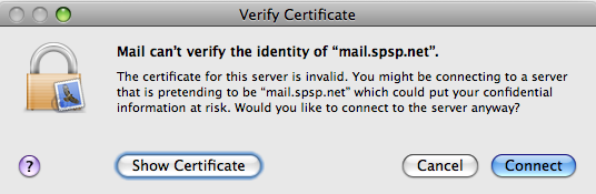 Apple Mail startup screen